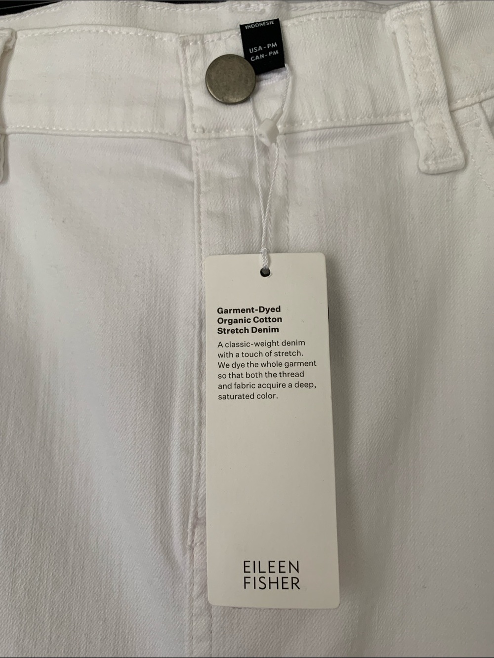 NWT Eileen Fisher White Midi Denim Skirt - Clean A-Line Style Size MP - Picture 6 of 8